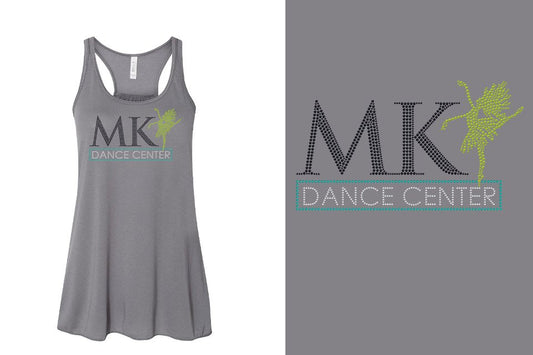 Rhinestones MK Dance Center Youth Flowy Racerback Tank