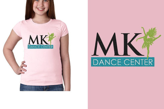 MK Dance Center glitter Girls' Princess T-Shirt